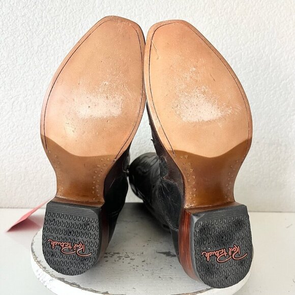 Rod Patrick Womens Cowboy Boots 8AA Black Brown Western Cowgirl French Toe Tall - Picture 8 of 12